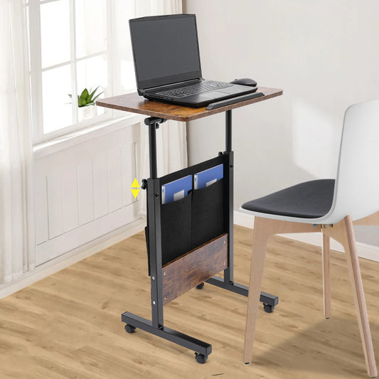 Portable Laptop Desk Rolling Computer Stand with Adjustable Height    